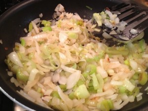 Sauteed Leeks, Onion and Garlic